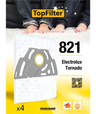 Lot de 4 sacs aspirateur pour Tornado et Electrolux Premium TopFilter