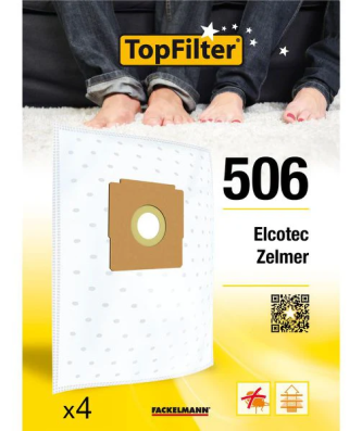 Lot de 4 sacs aspirateur pour Zelmer et Elcotec Premium TopFilter