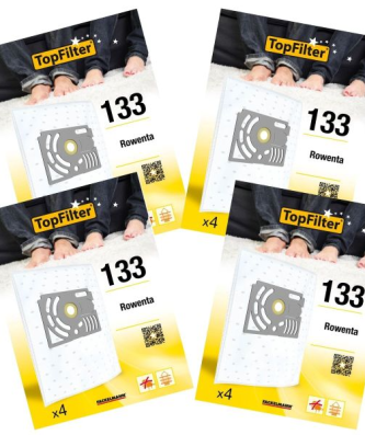 Lot de 4 packs de 4 sacs aspirateur 64133 Rowenta Premium TopFilter
