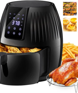 Friteuse à air de 4,5L avec Écran LCD et 8 programmes de cuisson prédéfinis 1400W noir Vendos85