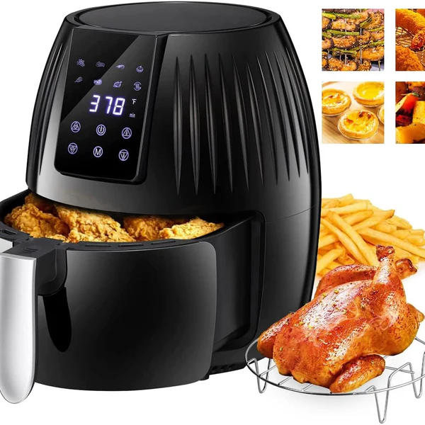 Friteuse à air de 4,5L avec Écran LCD et 8 programmes de cuisson prédéfinis 1400W noir Vendos85