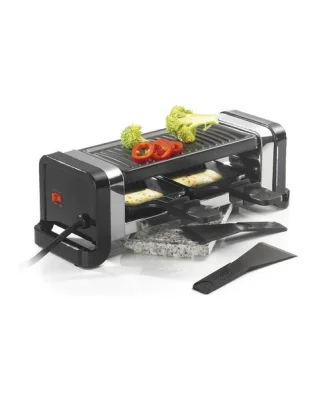 Raclette Duo Grill/pierre350w Noire Kitchenchef - Gr202-350n Kitchen Chef Professional