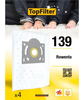 Lot de 4 sacs aspirateur pour Rowenta Premium TopFilter