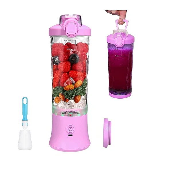 Blender électrique Smoothie 0,6L 240W avec USB-C rechargeable violet Vendos85