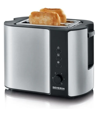 At2589 Grille-pain, 2 Fentes Pour 2 Tranches : Griller, Degeler Et Rechauffer, Support Viennoiseries, Centrage Auto, Ino Severin