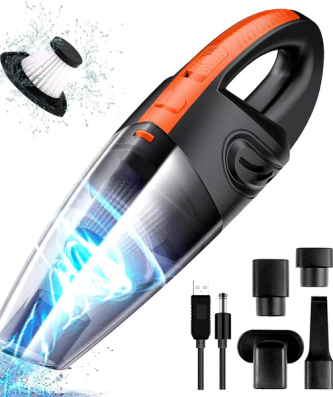 Aspirateur de table sans fil rechargeable 2200PA orange noir Vendos85