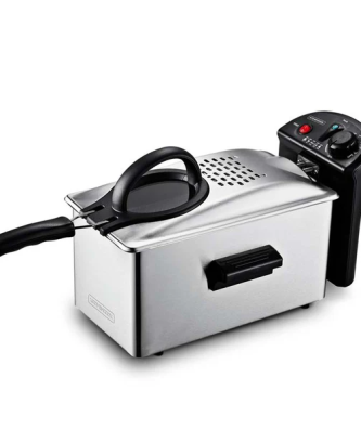 Friteuse semi-pro inox grand volume 3L KFRY gris Kitchencook