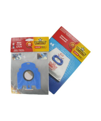 Boite de 4 sacs aspirateurs universels Top Filter avec Adaptateur Click Bag pour aspirateurs Miele 330 à 336 TopFilter