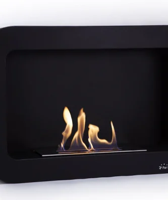 Cheminée éthanol en acier inoxydable noir Purline