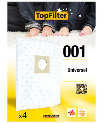 Lot de 4 sacs aspirateur universels Premium TopFilter
