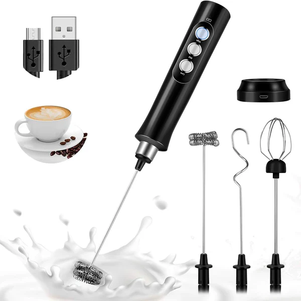 Mousseur à Lait Électrique Rechargeable USB noir Vendos85