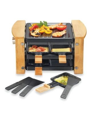 Raclette grill 4 poêlons 650 W bois Kitchen Chef Professional