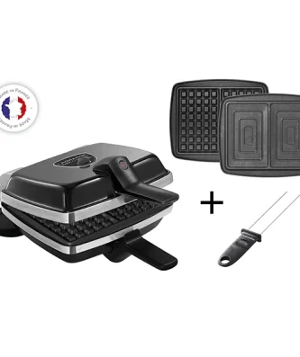Gaufrier électrique Super 2 Antiadhésif 2 plaques (gaufres et croque-monsieur) avec pique Lagrange