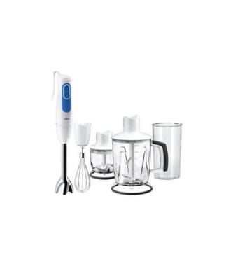 Mq3045wh Mixeur Plongeant Avec 2 Hachoirs Aperitive - Blanc Et Bleu Braun