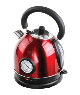 Bouilloire rétro avec thermomètre rouge DOD157 Livoo