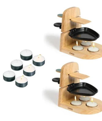 Kit 2 raclettes à la bougie et 6 bougies chauffe-plat de rechange Livoo