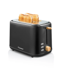 Toaster grille-pain 2 tranches noir et bois Bestron