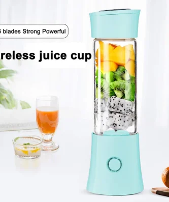 Blender électrique Smoothie 0,48L 100W avec mini USB rechargeable bleu Vendos85