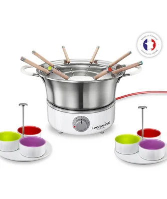 Fondue électrique élégance avec thermostat et 6 ramequins Lagrange