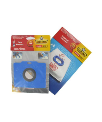 Boite de 4 sacs aspirateurs universels Top Filter avec Adaptateur Click Bag pour aspirateurs Rowenta Fakir 139 TopFilter