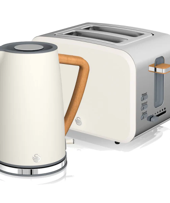 Set petit-déjeuner Bouilloire sans fil 1,7 L grille-pain 2 Nordic Vert 2200 Blanc STP2090WHTNEU