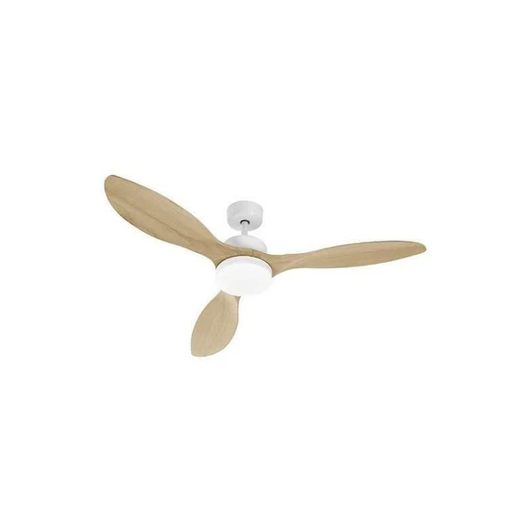 Oklahoma Blanc & Bois - Ventilateur De Plafond ø137cm 100w + éclairage Led Farelek
