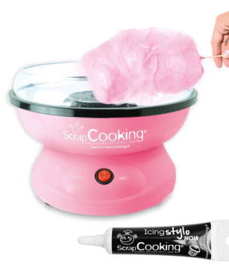 Machine à Barbe à papa + Stylo de glaçage noir Scrapcooking
