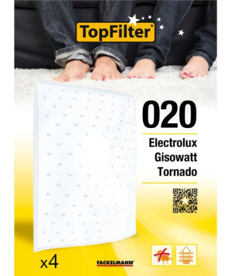 Lot de 4 filtres aspirateur seau Electrolux et Tornado Premium TopFilter