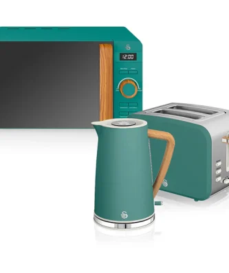 Set petit-déjeuner bouilloire grille-pain micro-ondes 20L Nordic Vert Vert STRP1060GRENEU