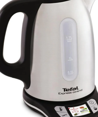 bouilloire électrique de 1,7L sans fil 2400W gris noir Tefal