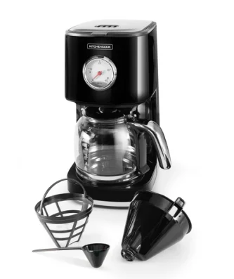 Cafetière style rétro avec filtre nylon réutilisable RETRO COFFEE noir Kitchencook