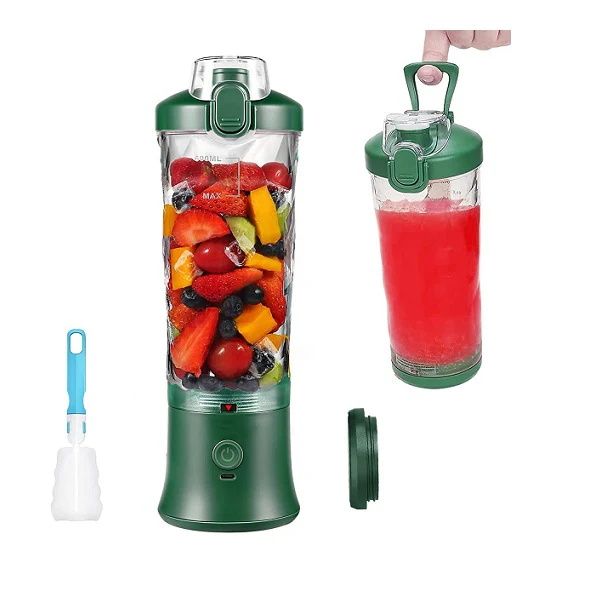 Blender électrique Smoothie 0,6L 240W avec USB-C rechargeable vert Vendos85