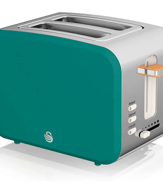 Grille-pain à Fente Large 2 tranches Design Moderne Nordic 900 Vert ST14610GRENEU
