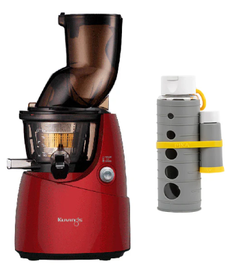 Extracteur de jus rouge B9700 Kuvings et gourde de conservation des jus sous vide Pika offerte Kuvings