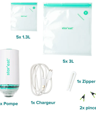 Kit pompe et sacs sous vide STOR’EAT F93867 Mastrad