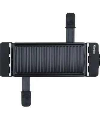 Weasy Tik12 Raclette Noire Connectable 2 Personnes - Grill - 400w - Revetement Anti-adhesif - Plaque Amovible Weasy