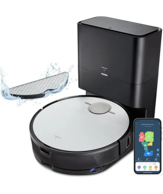 Medion X50 Sw - Robot Aspirate0ur Laveur Avec Station De Vidange - Navigation Laser - Puissance 8000 Pa - Zones No Go & Go Medion