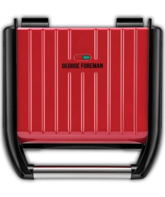 George Foreman 25040-56 Grill Barbecue Electrique 1650w Familial, Viande, Panini, Sandwich, Revetement Antiadhesif - Rouge George Foreman
