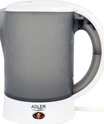 bouilloire électrique de 0,6L 600W gris blanc Adler