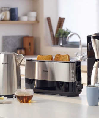 bouilloire électrique de 1,7L 2200W noir gris Philips