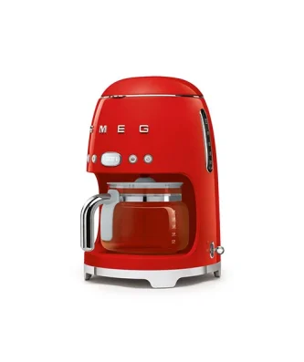 Machine à café filtre rouge 10 tasses 1050 W DCF02RDEU Smeg