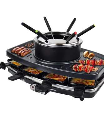 raclette grill à fondue 3 à 1 pour 8 personnes Syntrox