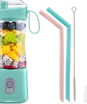 Blender électrique Smoothie 0,38L avec USB-C rechargeable bleu clair Vendos85