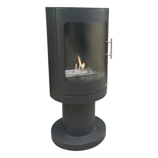 Cuiseur cylindrique de bioéthanol en acier noir Purline