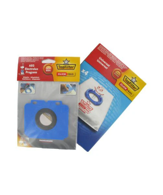 Boite de 4 sacs aspirateurs universels Top Filter avec Adaptateur Click Bag pour aspirateurs AEG 475/824 TopFilter