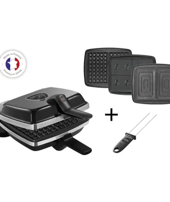 Gaufrier électrique Super 2 Antiadhésif 3 plaques (gaufres, gaufrettes et croque-monsieur) Lagrange