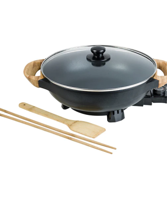 Wok électrique avec couvercle en verre 1500 W Bestron