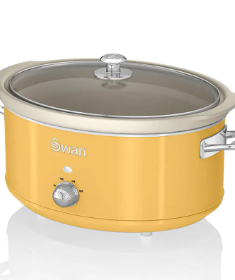 Retro Mijoteuse 6,5L Poêle Amovible en Céramique Antiadhésive, Vintage 320 Jaune SF17031YELNEU