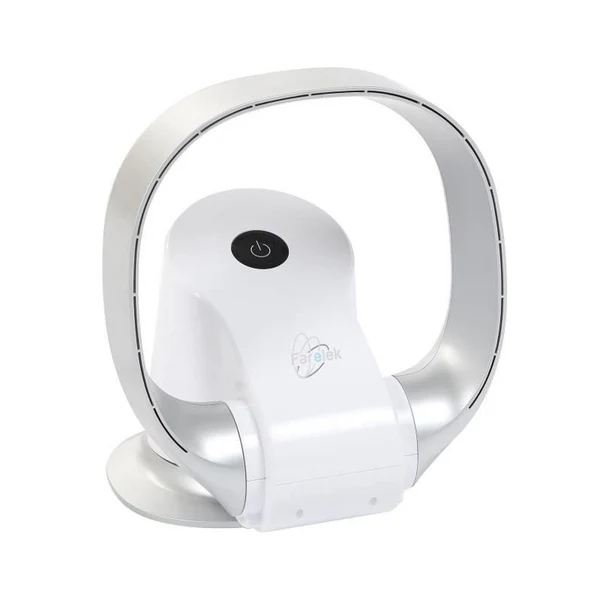 Silent-air Ring - Ventilateur A Poser Sans Pale 26w Tres Silencieux Blanc Et Argent Farelek