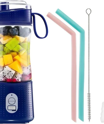 Blender électrique Smoothie 0,38L avec USB-C rechargeable bleu marine Vendos85